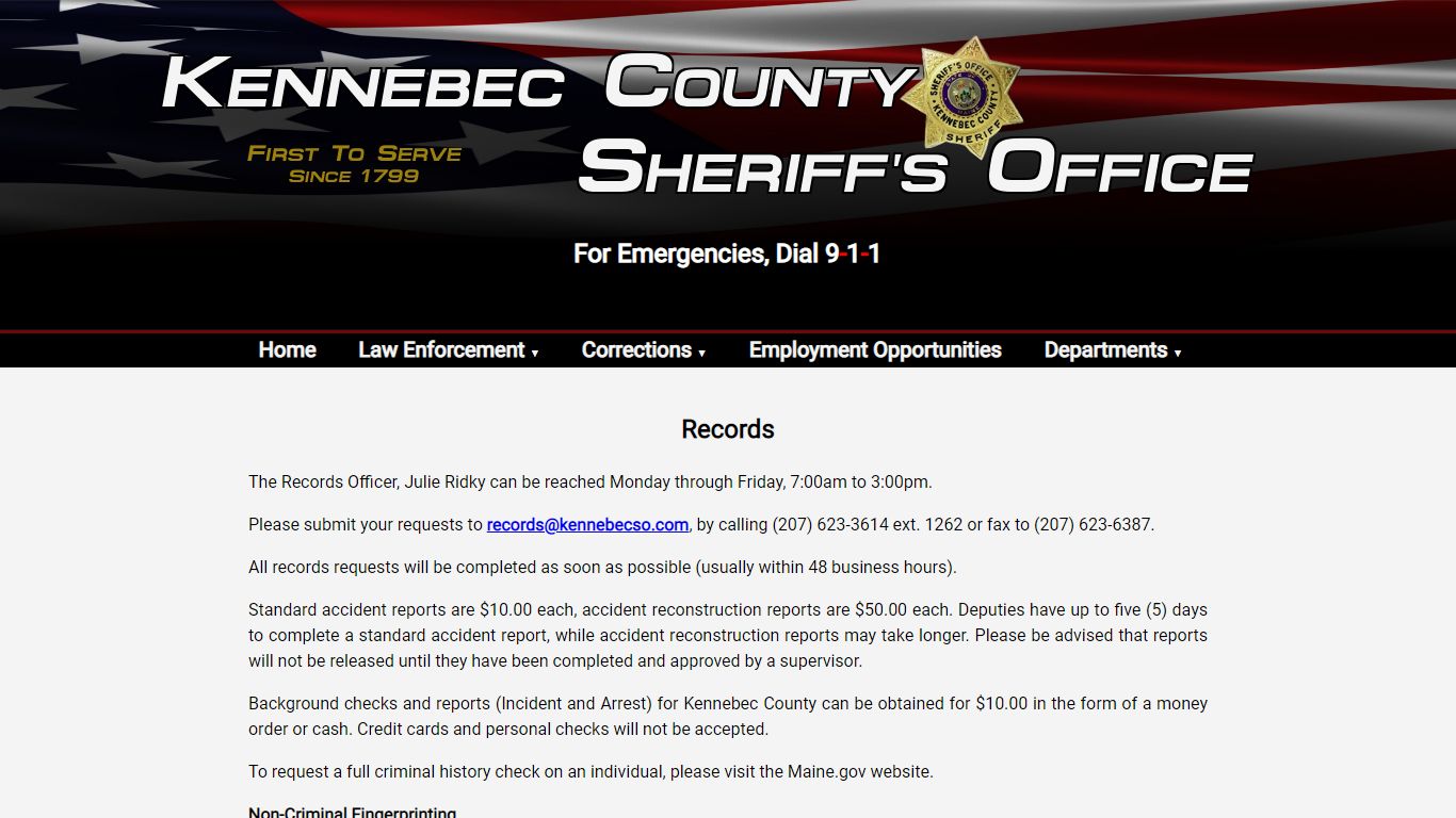 Records - Kennebec County Sheriff's Office
